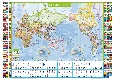 壁に貼る地図カレンダー・世界全図　2024